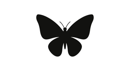 Black Butterfly Silhouette on White Background © Alienmarsh