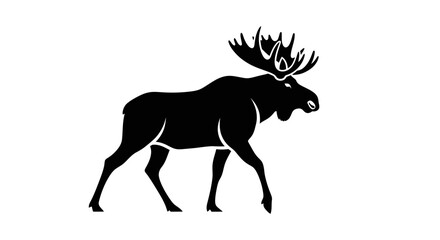 Obraz premium Silhouette of a Majestic Moose with Large Antlers