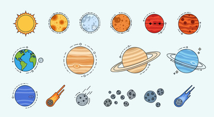 Planets and Moons in Space. © Dodol Creative Stock