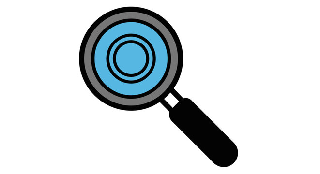 Magnifying glass with blue lens.