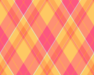 Obraz premium Argyle pattern of geometric rhombus. Harlequin check wallpaper design. Classic diamond shaped textile material for web background, print fabric clothing, sweater, wrapping paper, gift card, invitation