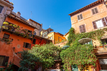 Fototapeta premium Medieval Arco degli Acetari courtyard in Rome, Italy