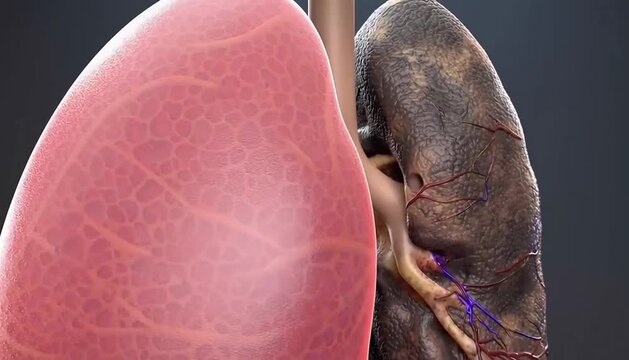 healthy vs smoker lung comparison