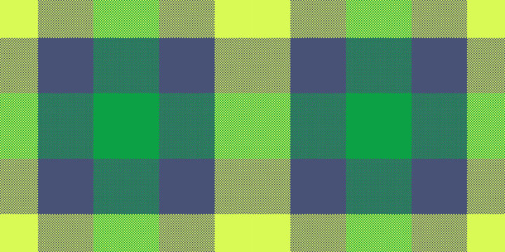 Striped vector pattern texture, textured seamless background tartan. Fibre textile check fabric plaid in blue and lime colors.