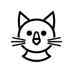 minimalist black and white cartoon cat face © Mdbayjid