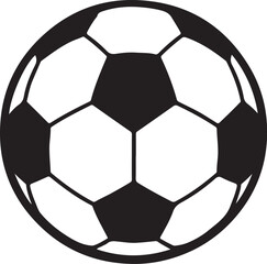 Fototapeta premium Classic black and white soccer ball vector icon, perfect for sports graphics, websites, and branding