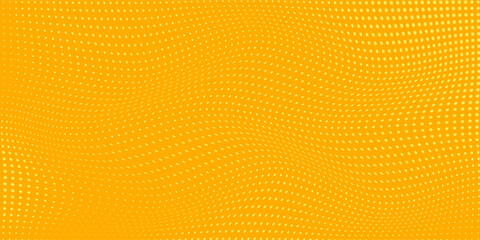 Yellow halftone pattern on orange background. Modern retro comic gradient © Rayyan