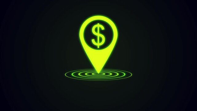 Dollar symbol with location pin icon