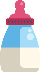 Fototapeta premium Baby bottle filled with milk for infant feeding and childcare