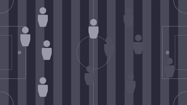 Football stadium field icon animation with play concept