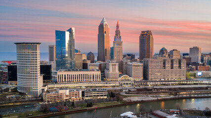 Cleveland Ohio Downtown City Skyline Dusk © Craig