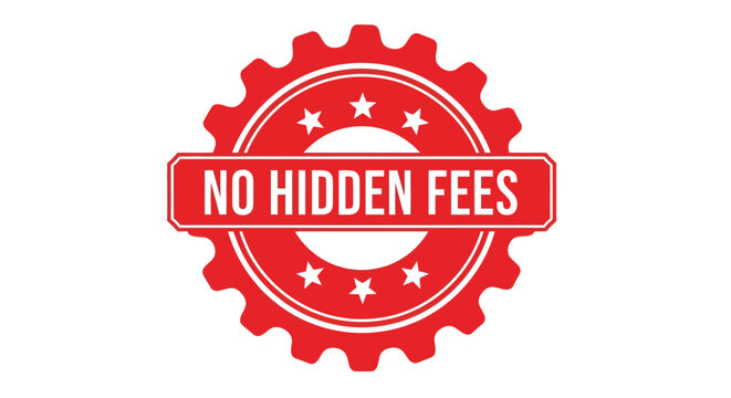 No Hidden Fees Sign Isolated on Transparent Background for Financial Concepts