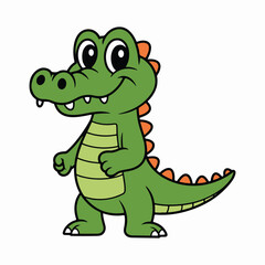 Fototapeta premium Cute Cartoon Crocodile