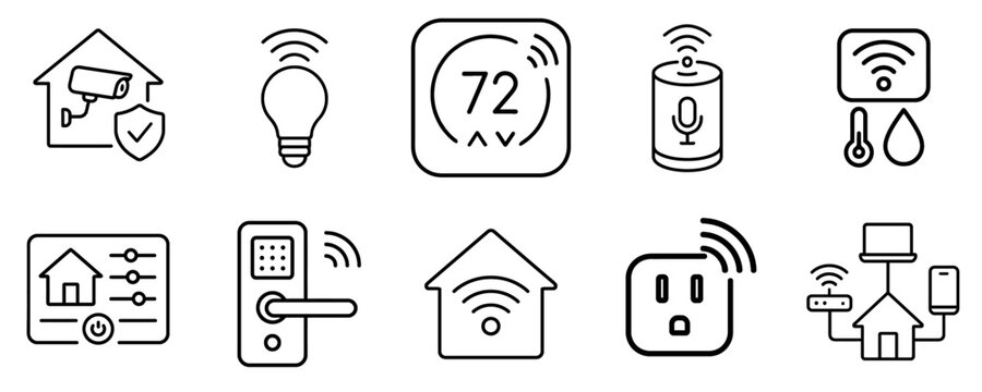 Simple black home icon with power button silhouette