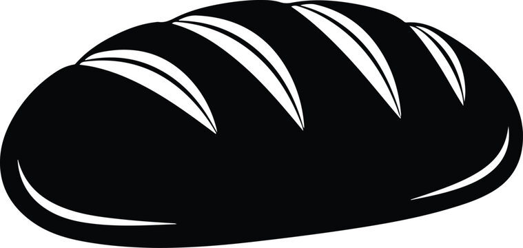 Silhouette of a fresh baked loaf of bread for bakery vector illustration