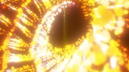 Naklejka premium Spiral of glowing golden particles creating a dazzling luminous vortex