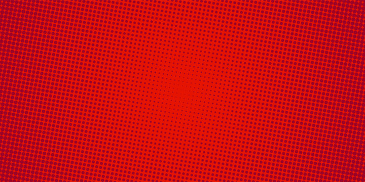 Modern red and crimson pop art background with halftone dots in comic style, vector illustration eps10
