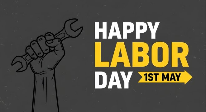 Happy labor day celebration on may 1st workers rights movement
