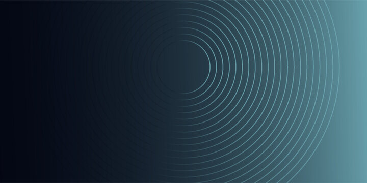 Blue abstract background with glowing circles. Swirl circular lines pattern. Geometric spiral. Twirl element. Modern graphic design. Futuristic technology concept.