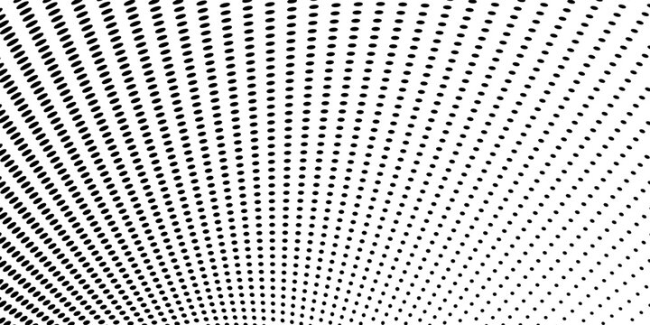 Halftone black polka dots pattern on white background, minimalist abstract wall, arranged in diagonal lines, Black and white doted texture background. modern