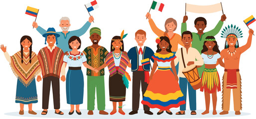 Fototapeta premium Diverse group of people standing together.