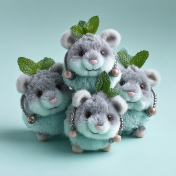 Dynamic whole catnip toy pile with stuffed fish toys, silvervine sticks, fabric ears & micro leaf accents