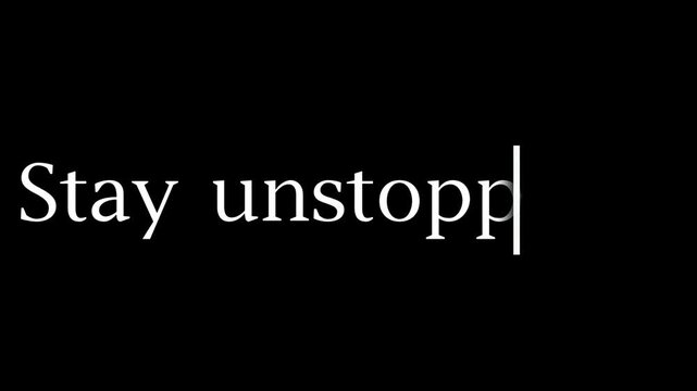 A motivational video showcasing a person staying unstoppable in a dark environment with a strong message