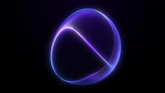 Minimal glowing sphere smooth digital mesh. Blue indigo neon energy orb. Ultramarine navy luminous gradient glow. Futuristic plasma surface form. Abstract tech on deep cosmic backdrop 4K Loop
