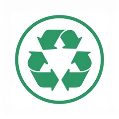 Obraz premium recycling symbol with four green arrows in circular design on white background