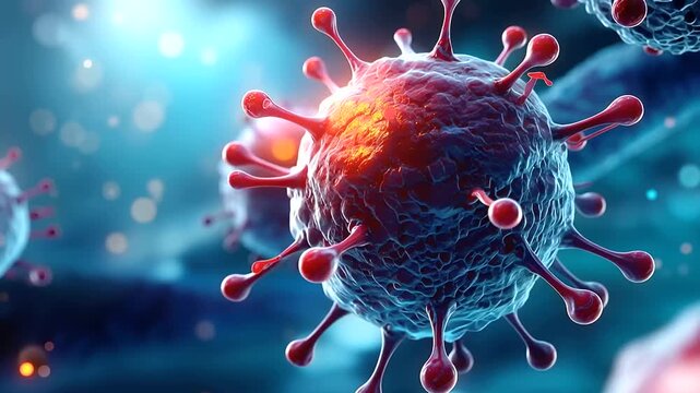 Macro 3D render close up of virus cells or bacteria on a vivid light background multiple organism types in fine photorealistic detail creating a rich scientific visual field