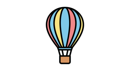 Naklejka premium Colorful hot air balloon ride.