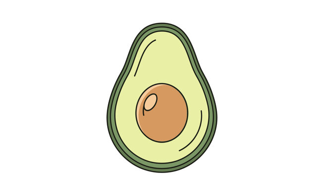Avocado Fruit With Brown Pit Inside.