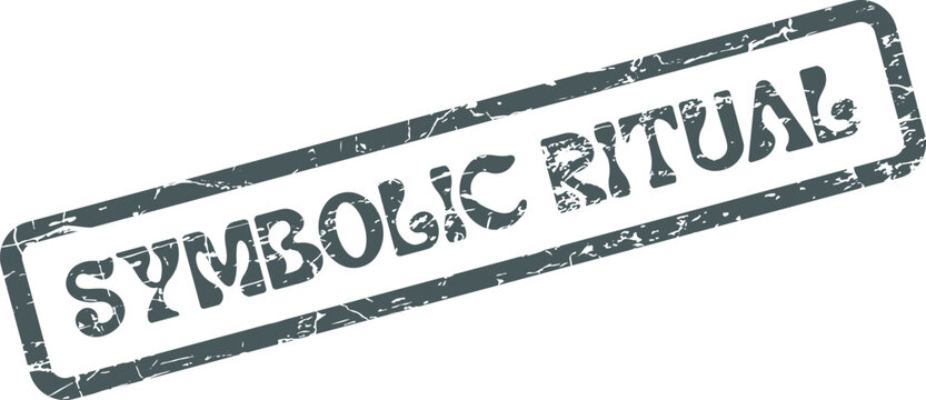 Aged textured rectangle stamp featuring the profound words Symbolic Ritual perfect for cultural or ceremonial themes