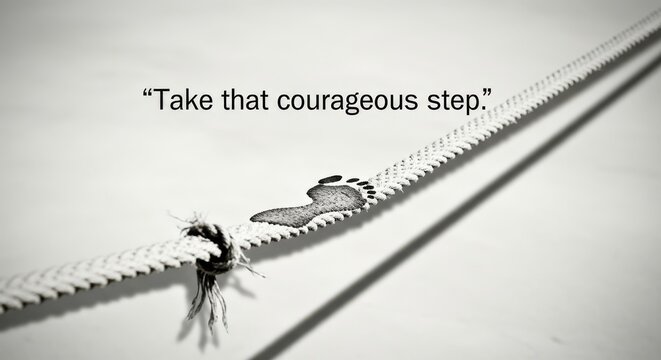 A single footprint balancing on a tightrope