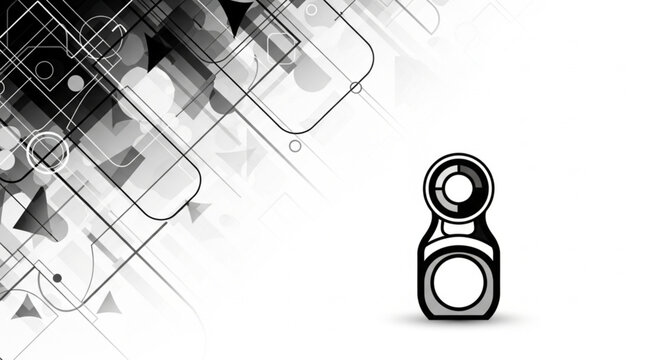 Camera on white background.