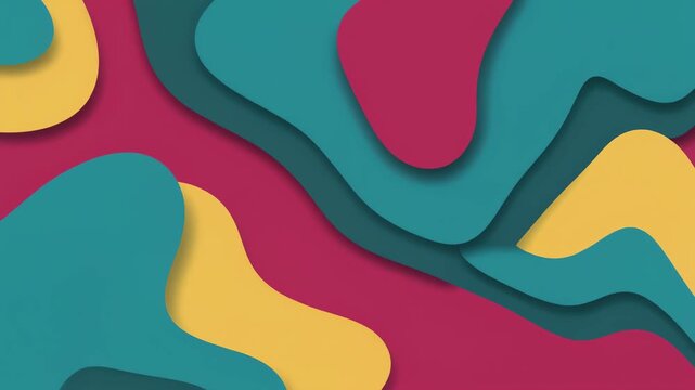 Abstract vector shapes in motion, colorful 3D layers