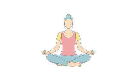 Obraz premium Woman in yoga lotus position.
