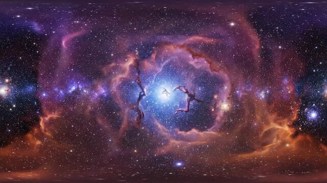 360 Degree Colorful Cosmic Nebula