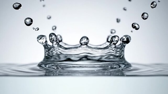 clear liquid splash crown formation