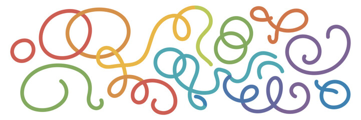 Obraz premium Colorful Swirling Lines Border vector