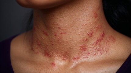 Fototapeta premium Skin Condition Close-Up on Neck Area of a Person