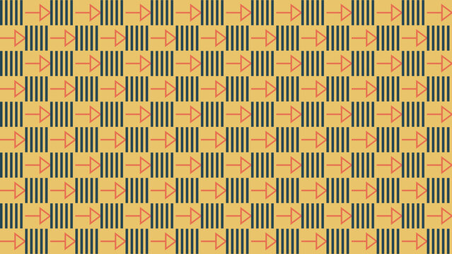 Retro Geometric Arrows and Stripes Pattern