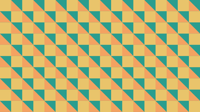Retro Geometric Pattern with Triangles and Squares