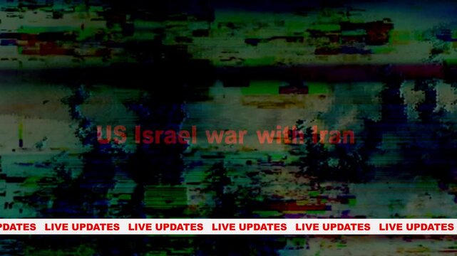 Glitched Live News Broadcast US Israel war with Iran Live Updates  Breaking News TV Static Headline