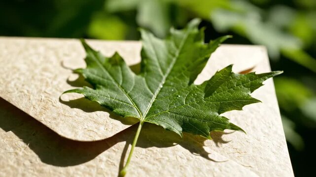 Maple Leaf on Textured Envelope