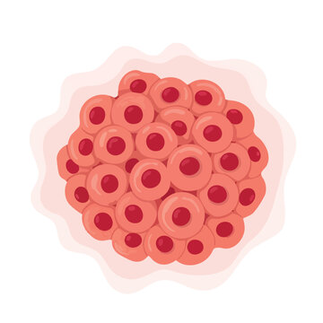Cell cluster illustration. Biology concept. Medical diagram. Scientific representation.