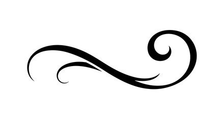 Obraz premium Black Swirl Flourish Ornament Decoration, Elegant Scroll Design