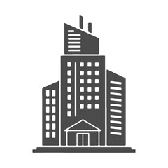 Fototapeta premium Corporate Office Building Icon Business Architecture and Company Structure Symbol
