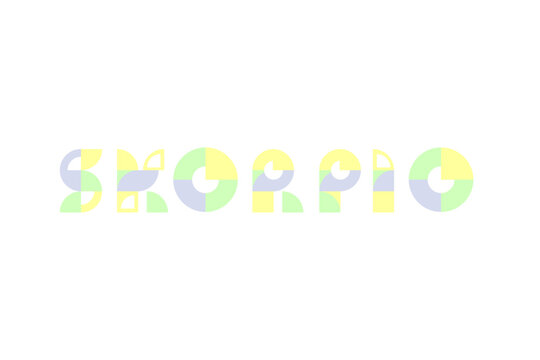 Dise&ntilde;o geom&eacute;trico de letras para la palabra skorpio