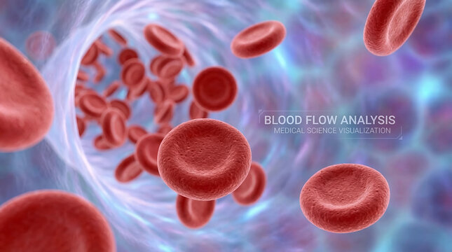 Red Blood Cells Flowing Through Vein.
